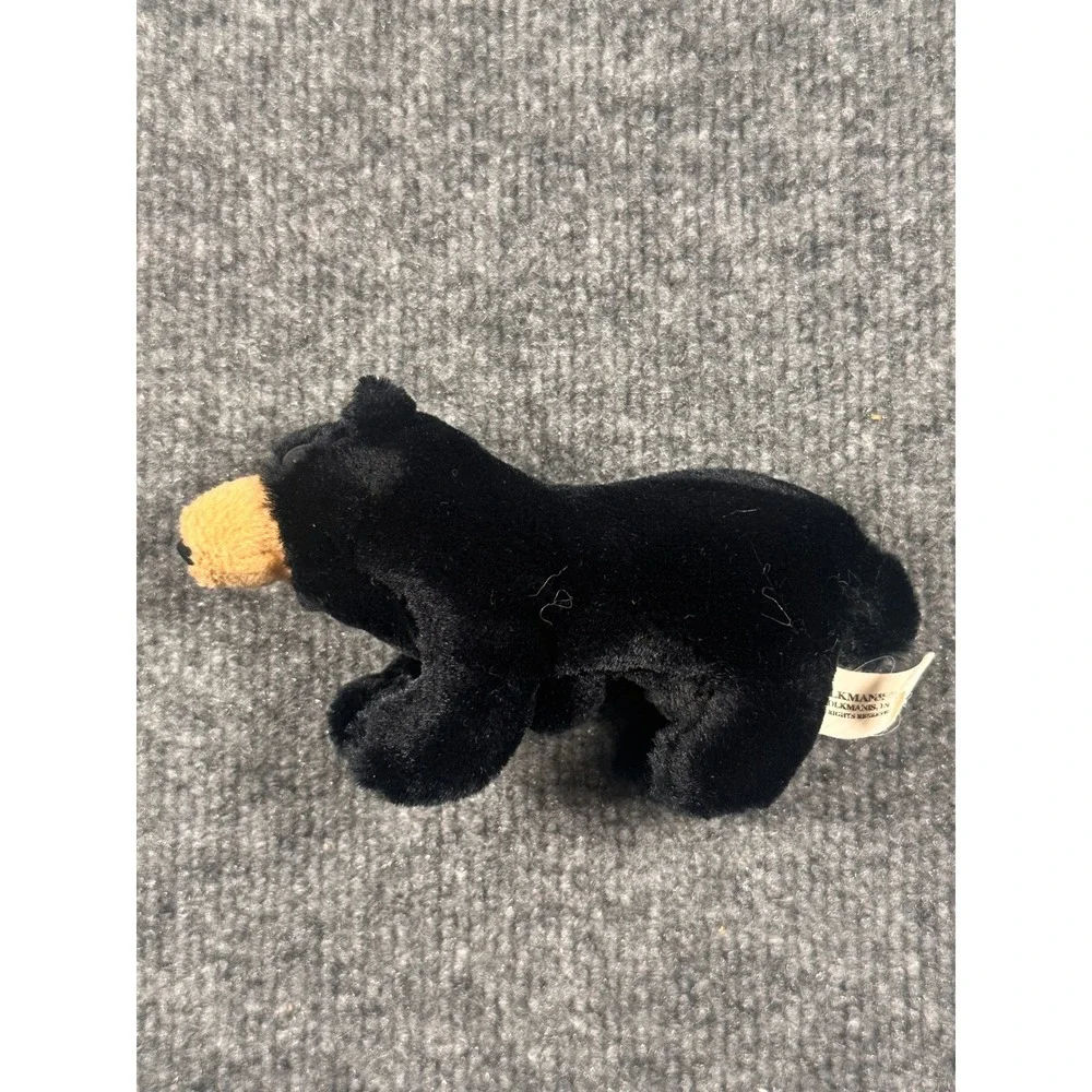 Folkmanis Black Bear Finger Puppet Plush Toy Animal 5.5 Inch Black Tan